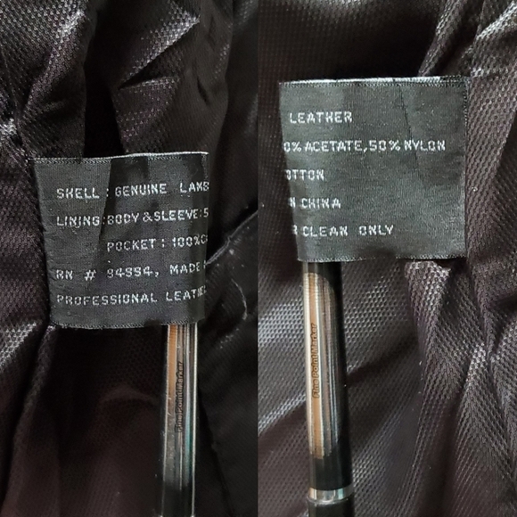 VINTAGE Couture J. Park Black Butter Soft Leather Collared Full-zip Moto Jacket - Picture 14 of 16